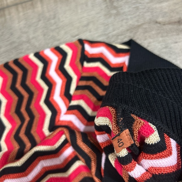 Missoni zig zag chevron polo top in black red - Picture 6 of 8